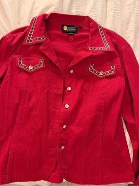 Christine Alexander Red Rhinestone Jacket